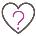 하트 안에 물음표가 있는 아이콘